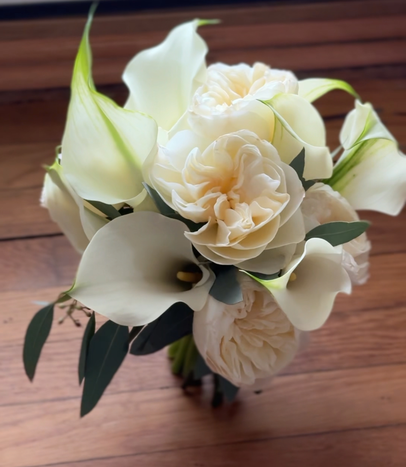 Garden Roses with Calla Lily OR Ranunculus Bridal Bouquet - CUSTOMIZABLE