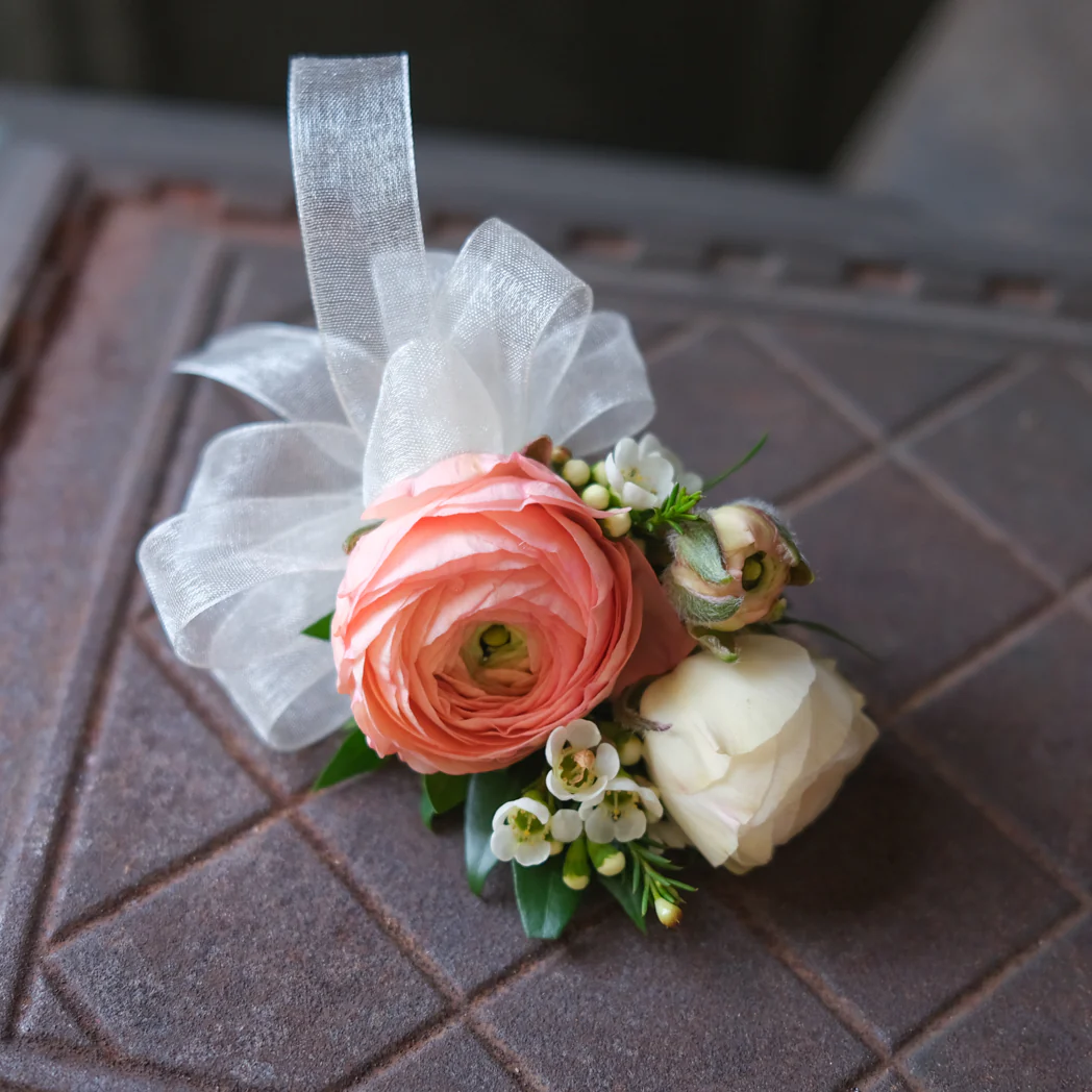 Ranunculus Corsage (option to add boutonnière)